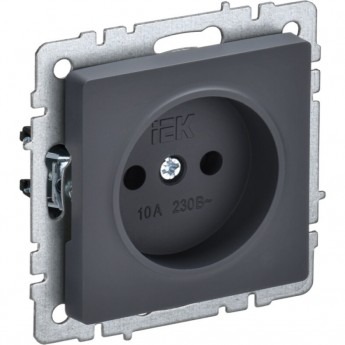 Розетка 1-местная без заземления без защитных шторок 10А IEK BRITE РС10-1-0-БрГ графит - BR-R10-10-K53 Розетка 1-местная без заземления без защитных шторок 10А IEK BRITE РС10-1-0-БрГ графит - BR-R10-10-K53