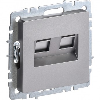 Розетка двойная RJ11+RJ45 кат.5E IEK BRITE РК/Т12-БрС сталь - BR-KT20-O-1-K46 Розетка двойная RJ11+RJ45 кат.5E IEK BRITE РК/Т12-БрС сталь - BR-KT20-O-1-K46