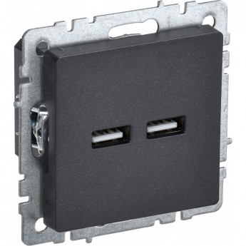 Розетка IEK BRITE USB A+A 3.1А РЮ10-1-БрЧ Розетка IEK BRITE USB A+A 3.1А РЮ10-1-БрЧ